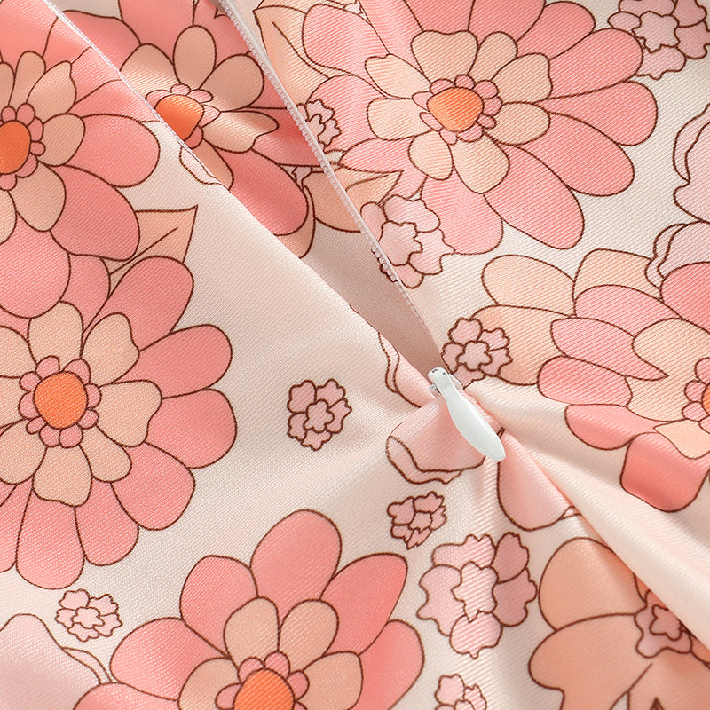 0-4Y Toddler Baby Girl Swimsuit Romper 4 Colors Flower Print Long Sleeve Ruffle Bikini Bathing Suit