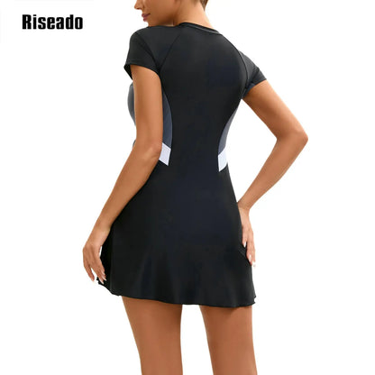Two Piece Swim dress Swimsuits for Women Tummy Control Swim Dress Cute Modest Skirt Bathing Suit Full Coverage