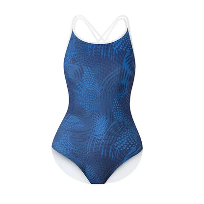 Women Flower Printed One-piece Racing Competition Swimsuit Fashion Sun Protection High Stretch Training Professional Swimwear