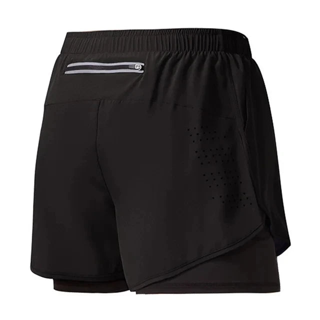 Running Shorts Sportswear 2 in 1 Training Short Pant Summer Double-deck Beach Homme Jogging Clothing Gym Sport Shorts Men