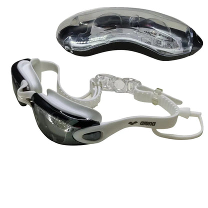 Professional Adult Anti-fog Swimming Goggles with Earplugs Men Women Swim Leak Proof Adjustable UV Protection Eyewear