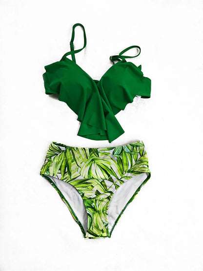 S - XL Printed Underwired Female Swimsuit High Waist Bikini Women Swimwear Two-pieces Bikini set Bather Bathing Suit Swim