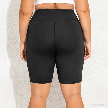 Plus Size Biker Shorts with Pockets for Women High Waisted Workout Tummy Control Gym Running Athletic Yoga Short