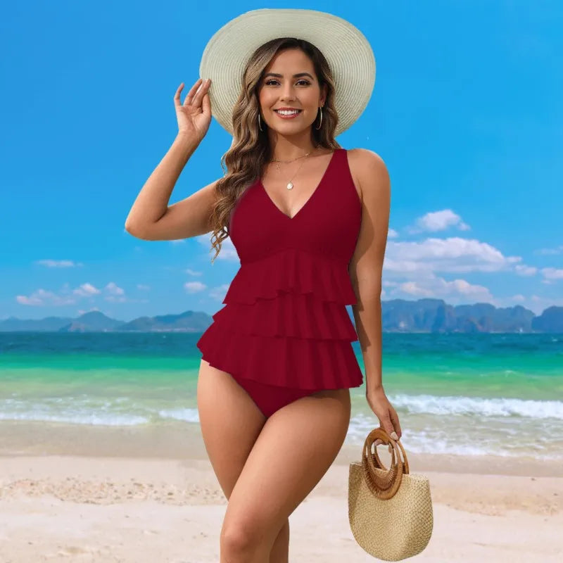 High Waist Tankini Swimsuit Women Summer Bathing Suit Bikini Set Swimwear Women Beach Swimming Suit For Female