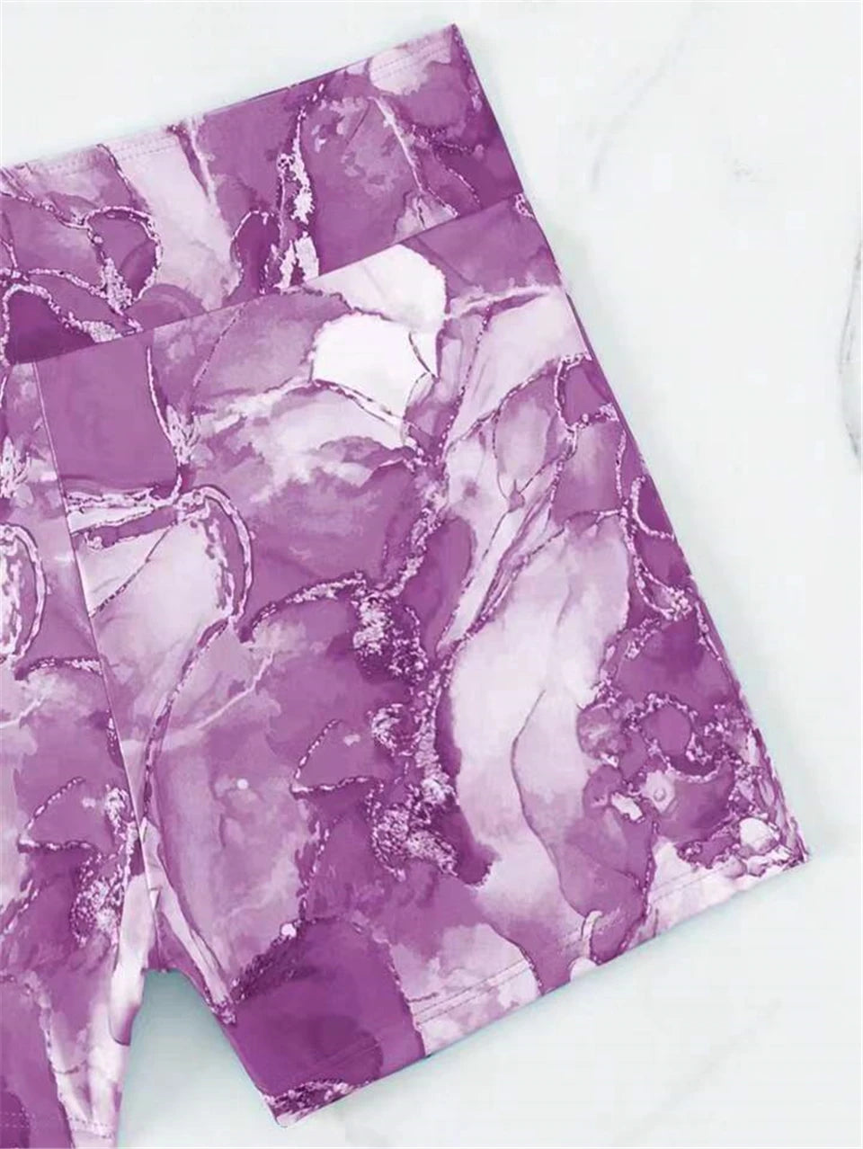 Two Pieces Marble Print Swimwear Women High Waist Swimsuit Summer Beach Wear Female Bathers Bathing Swimming Sport Suit