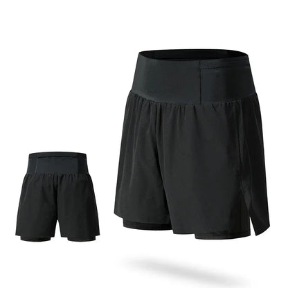 (S-2XL)Men Trail Running Shorts Double Layer Around Pocket Quick Dry Lightweight Marathon Racing Fitness Training Sport Shorts
