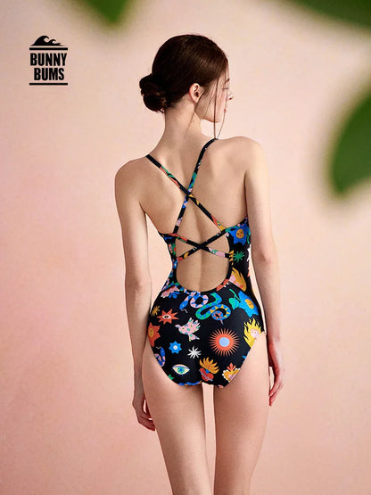 Women UV Protection One Piece WaterProof Sports Surfing Beach SwimWear Female Professional Quick-Dry Bathing Push Up SwimSuit