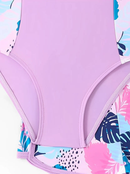 Girls Swimsuit One Pieces With Shorts Kids Swimwear Female Children's Bathers Bathing Swimming Swim Suit Summer Beachwear
