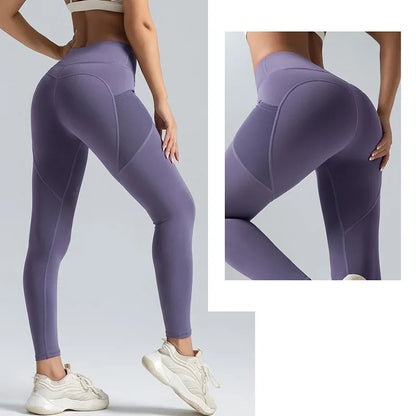 Pockets Yoga Leggings Peach Butt Lifting Yoga Legging High Waist Tummy Control Gym Leggings Running Jogging Pants