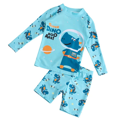 Boy Girl Swimwear Swim Suits Sun Protective Long Sleeve Dinosaur Unicorn Children Swimsuits Bathing Suit Kids Swimming Suit
