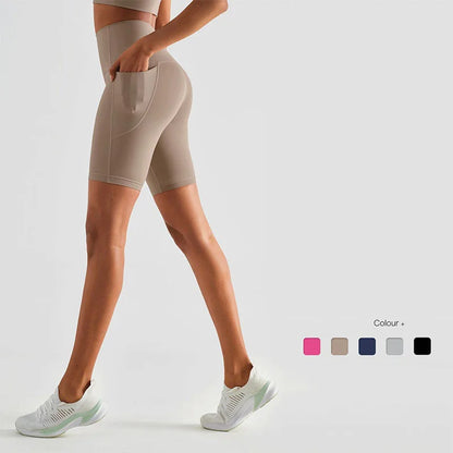 Biker Shorts Women Yoga Shorts with Pockets Running Short Women's Total Train High Rise 7" Bike Shorts Running Short