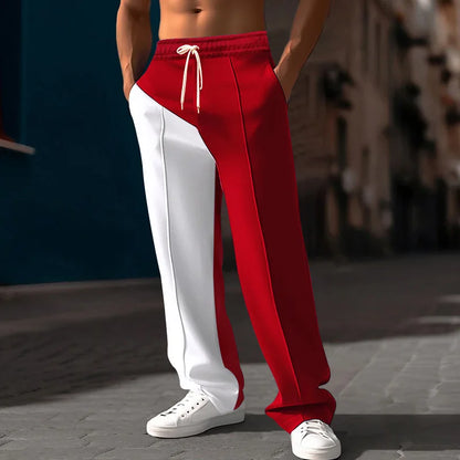24 Cross-border Men's Straight Color Matching Casual Oversize Versatile Pants Loose Trousers
