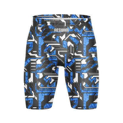 Summer Swim Jammer Quick Dry Swimsuit Print Swimming Beach Tights Shorts Surfing Trunks Men's Swimwear Sports Training Pants