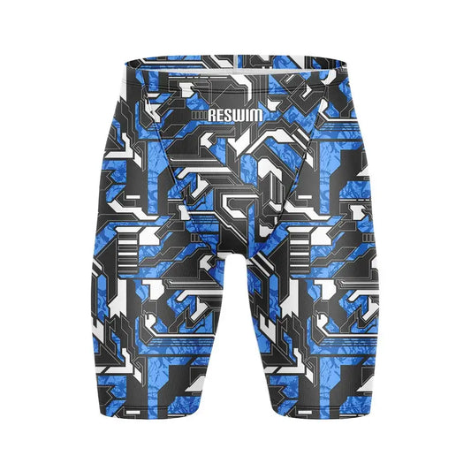 Summer Swim Jammer Quick Dry Swimsuit Print Swimming Beach Tights Shorts Surfing Trunks Men's Swimwear Sports Training Pants