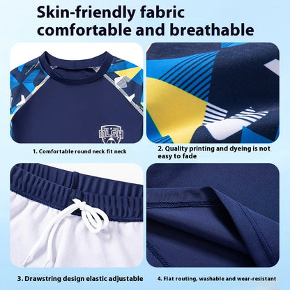 Kids Swimsuit Medium Kids Baby Split Suit Swim Trunks Light Short Sleeve Beach Swimsuit Boys Swimsuit Swim Trunks
