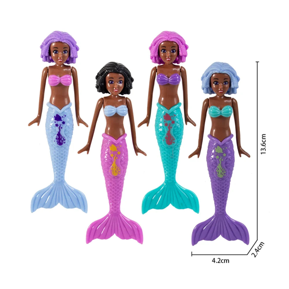 4 Pieces Mermaid Dive Toys Mermaid Bath Toys Colorful Mermaid Pool Toys Swimming Pool Games for Toddlers Boys Girls Teens
