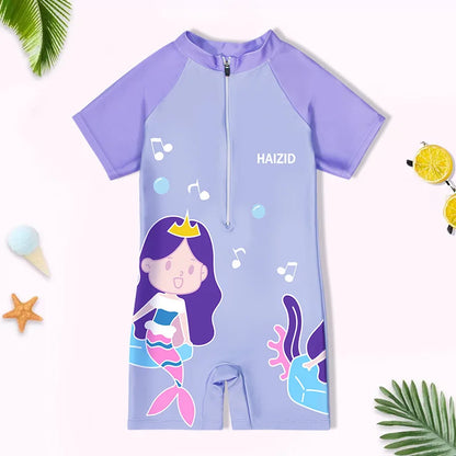 Kids Swimsuit Cute Cartoon Boy Girl One-piece Swimsuit Small, Medium and Big Kids Swimsuit Baby One-piece Swimsuit