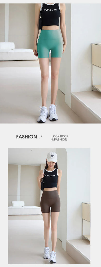 Thin Sharkskin Push Up Mini Shorts Women Slim Tight Butt Lifter Safety Shorts Sport Fitness Yoga Cycling Shorts