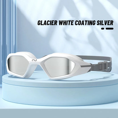 COPOZZ Men Professional Swimming Goggles Electroplate Swim Glasses Anti Fog UV Protection  Adjustable Adult Swim Eyewear Women