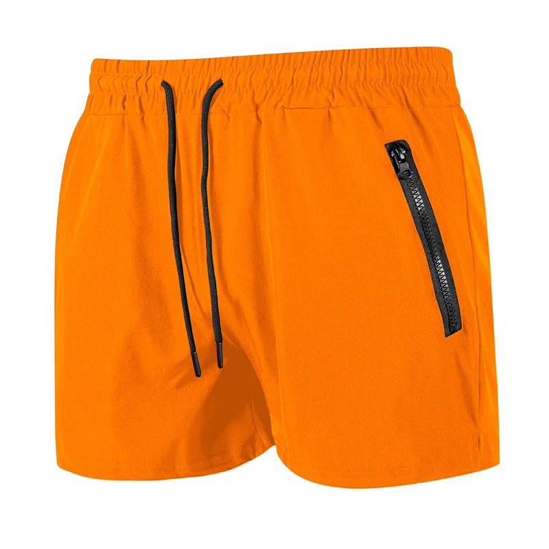 Men's Gym Workout Running Shorts with Zipper Pockets Mesh Liner Summer Sports Athletic Quick Dry Stretchy Shorts Swim Trunks