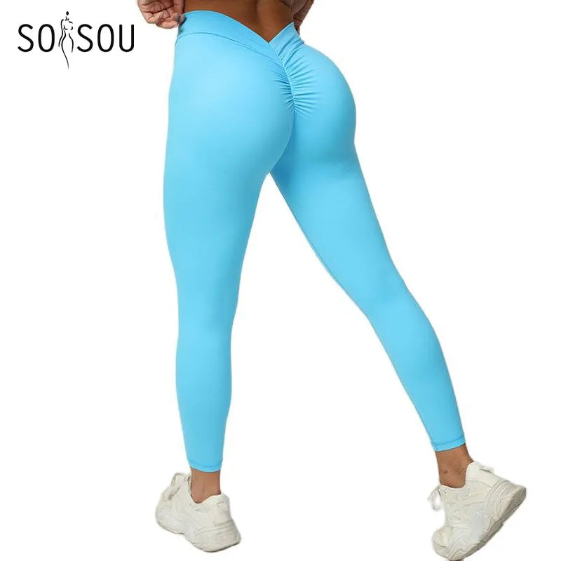 Nylon Gym Women's Pants Yoga Leggings Summer Outdoor Sports Indoor Fitness Sportswear Womens Clothing V-shaped Hip