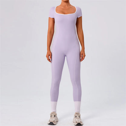 Pad One Piece Jumpsuit Yoga Set Fitness Sportswear Workout Legging Sports Bodysuit Gym Women Active Wear Clothes