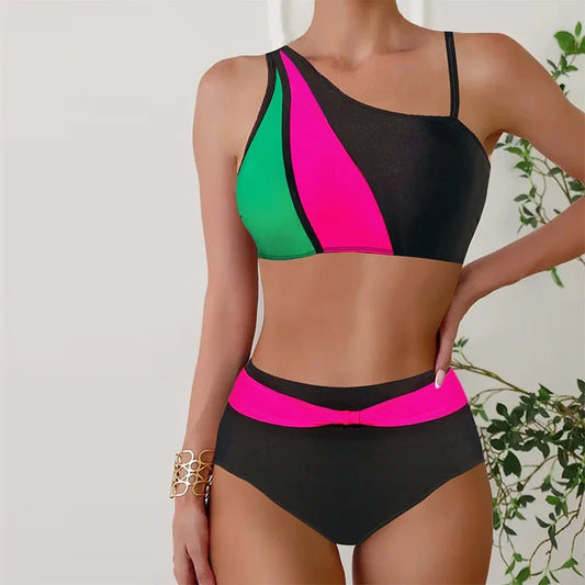 Women's Striped Swimsuit High Waist Bikini Set Two Piece Bikini Women's Summer Comfortable Swimwear S-5XL