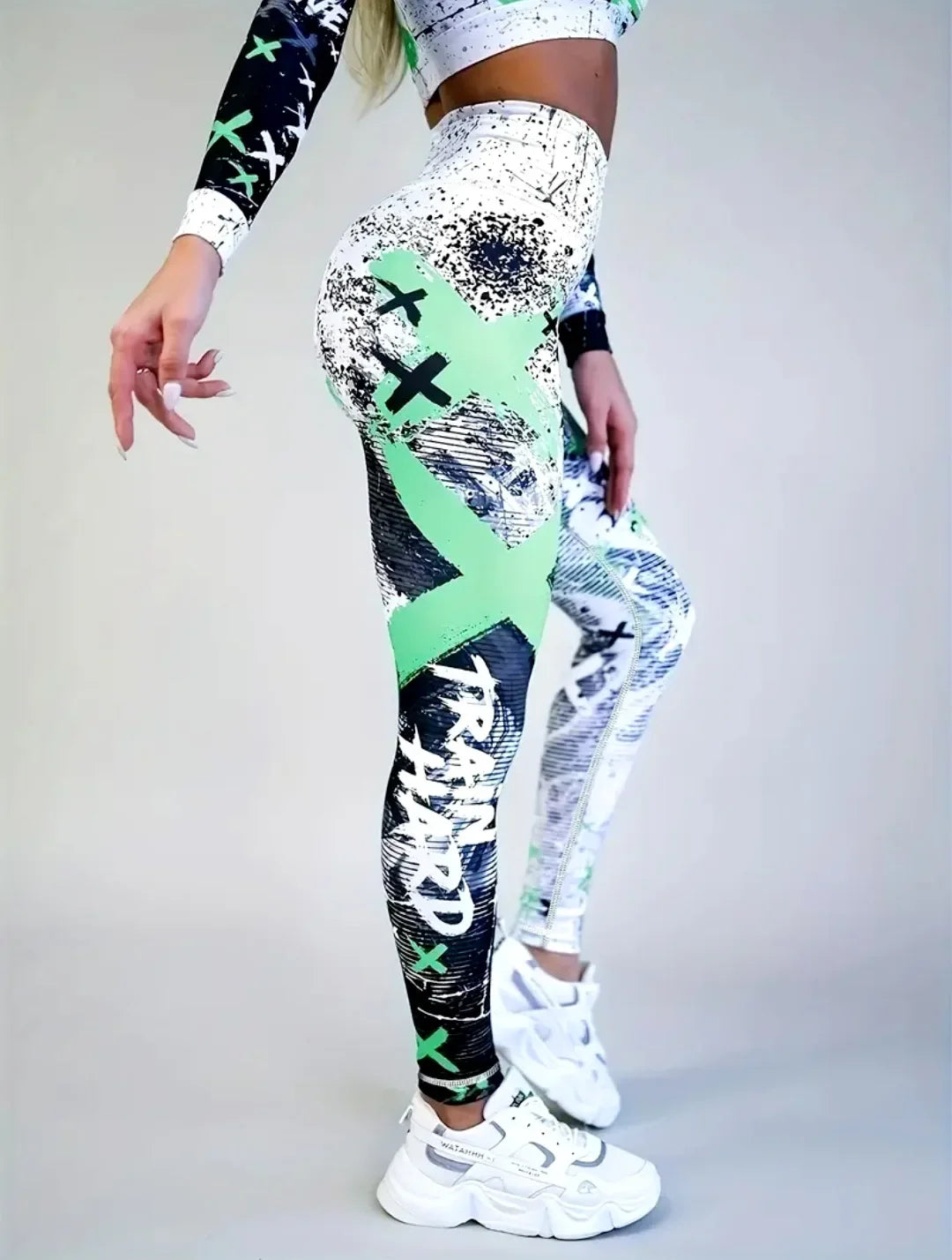 Fashion Street Cool Sports Leggings For Women Hip Hop Style High Waist Elastic Pant Daily Running Dancing Comfortable Yoga Pants