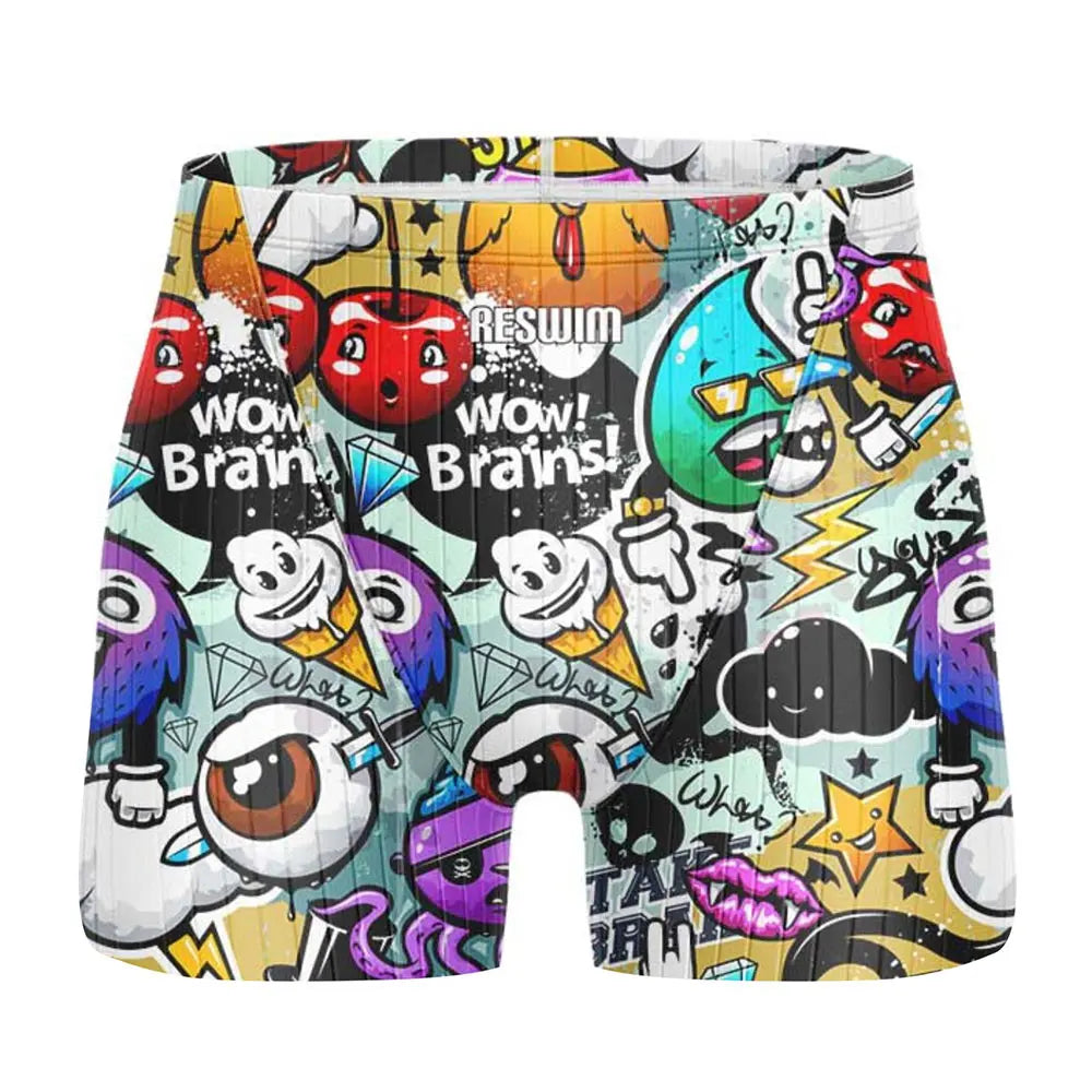 Men's Jammers Swimwear Athletic Training Swimsuit Swim Tights Shorts Swimming Trunks Beach UV Pants Breathable Bathing Suit