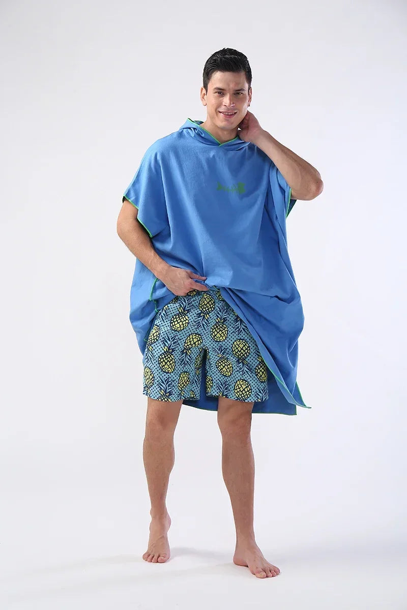 Quick-drying Changing Robe Quick Dry Bathrobe Hooded Absorbent Bath Towel Swimming & Fitness Super Absorbent Bathrobe