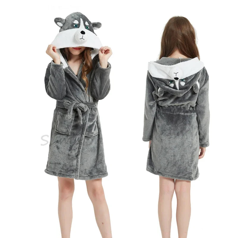 Children Bath Robe Baby Towel Children's Unicorn Hooded Bathrobes for Boys Girls