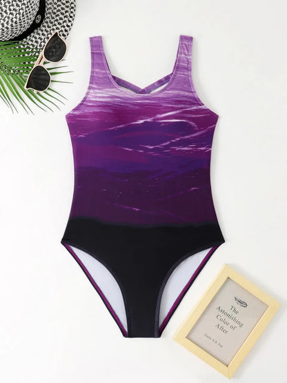 Surfing Sports Swimsuit Women One Piece Slim Racing Swimwear Back Hollow Out Swimsuits Female Swimming Pool Beach Bodysuit