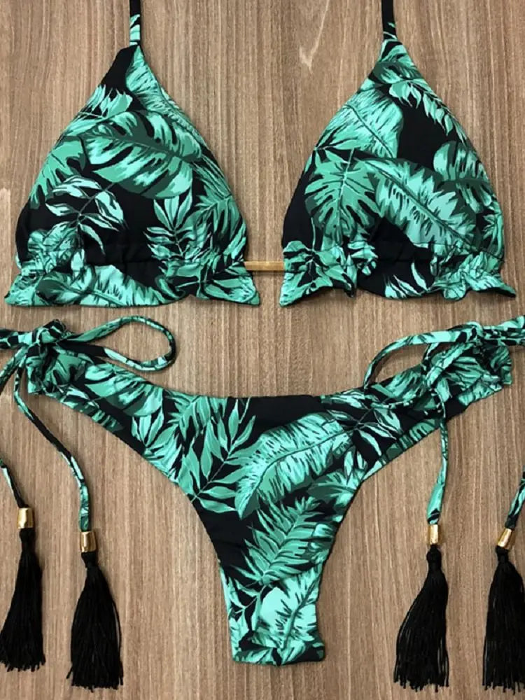 Bikinis Set Women Swimsuit Bandage Two-Piece Swimwear Brazilian Biquínis Beachwear Bathing Suit