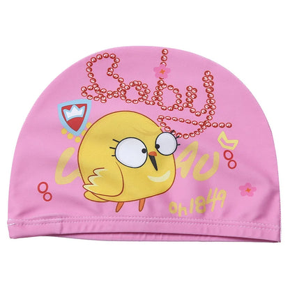Children Cartoon Swimming Cap Kids Elastic Fabric Swimming Pool Water Sport Protect Ears Hat Swim Bathing Hats Caps Boys Girls