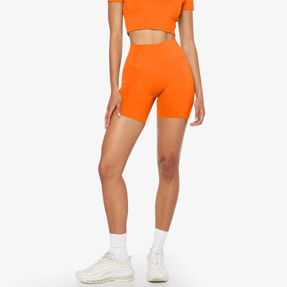 6" Hi Cloud Sculpt Peach Hidden Butt Scrunch Workout Gym Shorts Plain High Waist Yoga Fitness Shorts