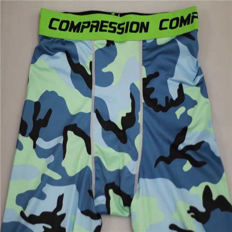 Men Camouflage Tights Man Fitness Compression Pants Quick-drying Rashguard Elastic Leggings for Gym Training