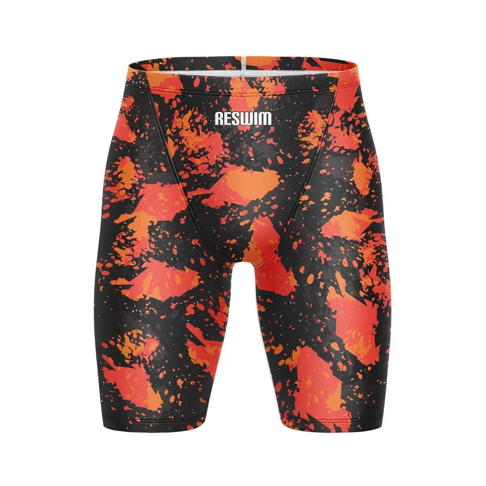 Summer Men's Printing Swim Jammer Shorts Athletic Training Swimsuit Beach Swimming Trunks Swimwear Lycra Tights Surfing Shorts
