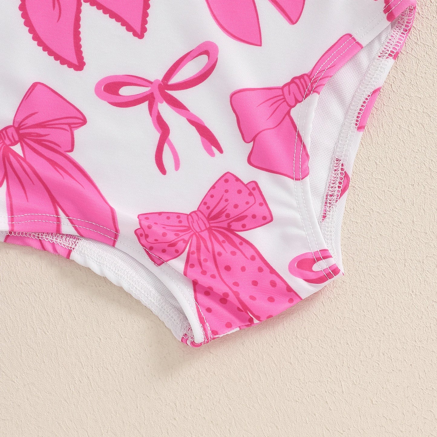 Kids Girls Sleeveless Bikini Swimsuit Cute Elastic Bow Print Strap Children Swimwear for Summer Beach Bathing Suit