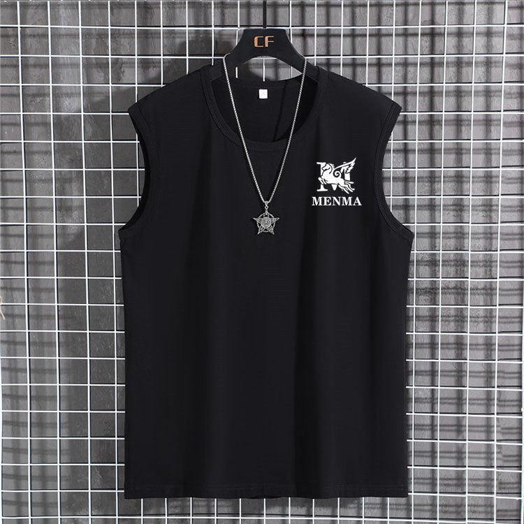 Plus Size Men's Sleeveless T-shirt Oversized Loose Solid Color O-Neck T-shirt XL-12XL/60-180KG