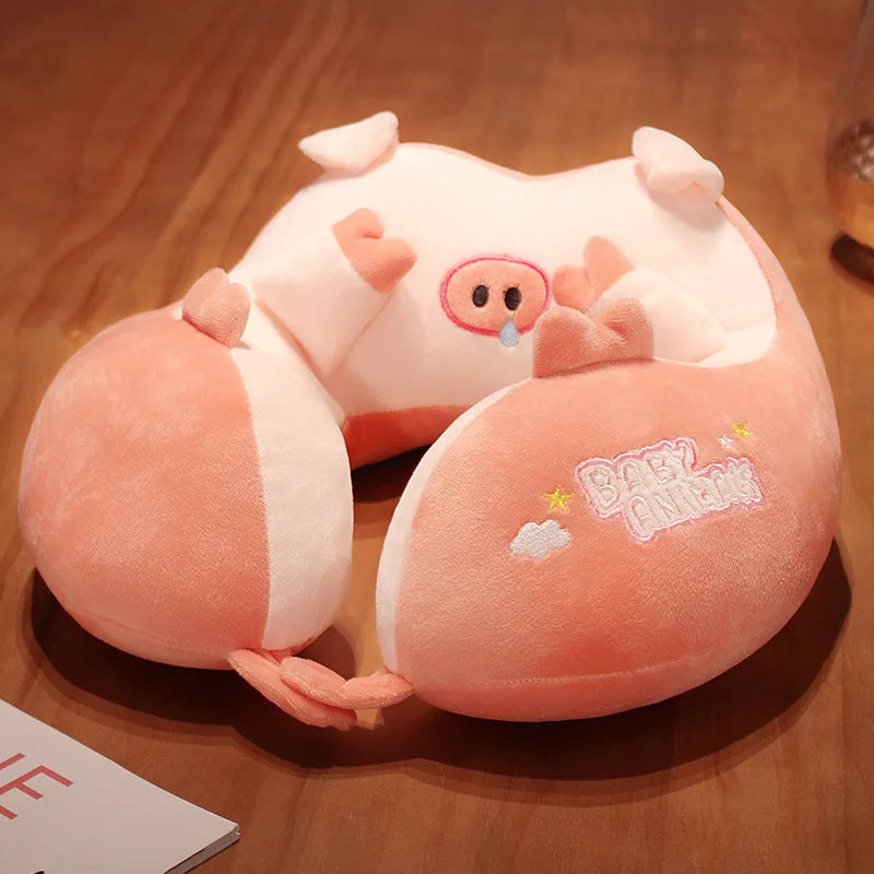 Travel Neck Pillow Cartoon Travel Neck Cushion U-Shaped Travel Pillow Portable Airplanes Pillow for Kids Gift