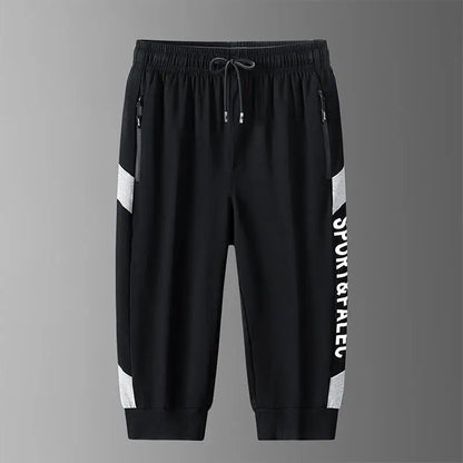 Men 3/4 Quater Shorts 8XL Summer Cotton Sweatpants Plus Size Men's Loose Elastic Waist Casual Sport Running Gym Shorts
