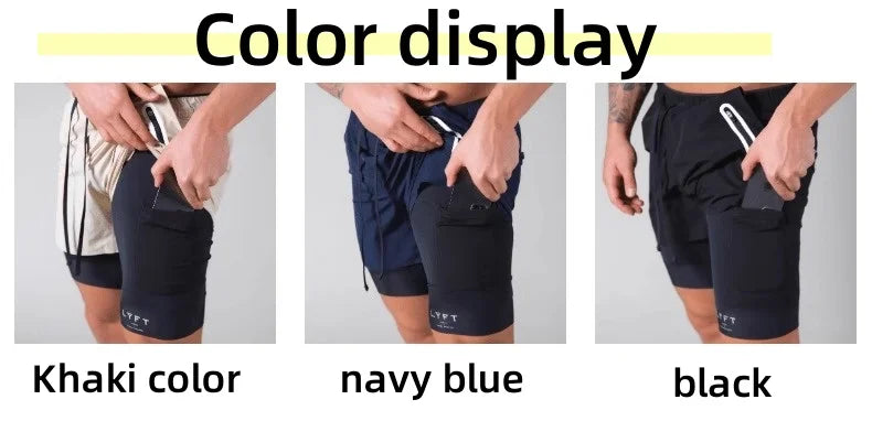Running Training Men's Sports Shorts Double-layer Anti-glare Quick-drying Fitness Shorts