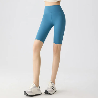 Summer Fashion Casual Multi Color Sharkskin Biker Shorts Women Tight Fitting Knee Length Sport Running Cycling Shorts