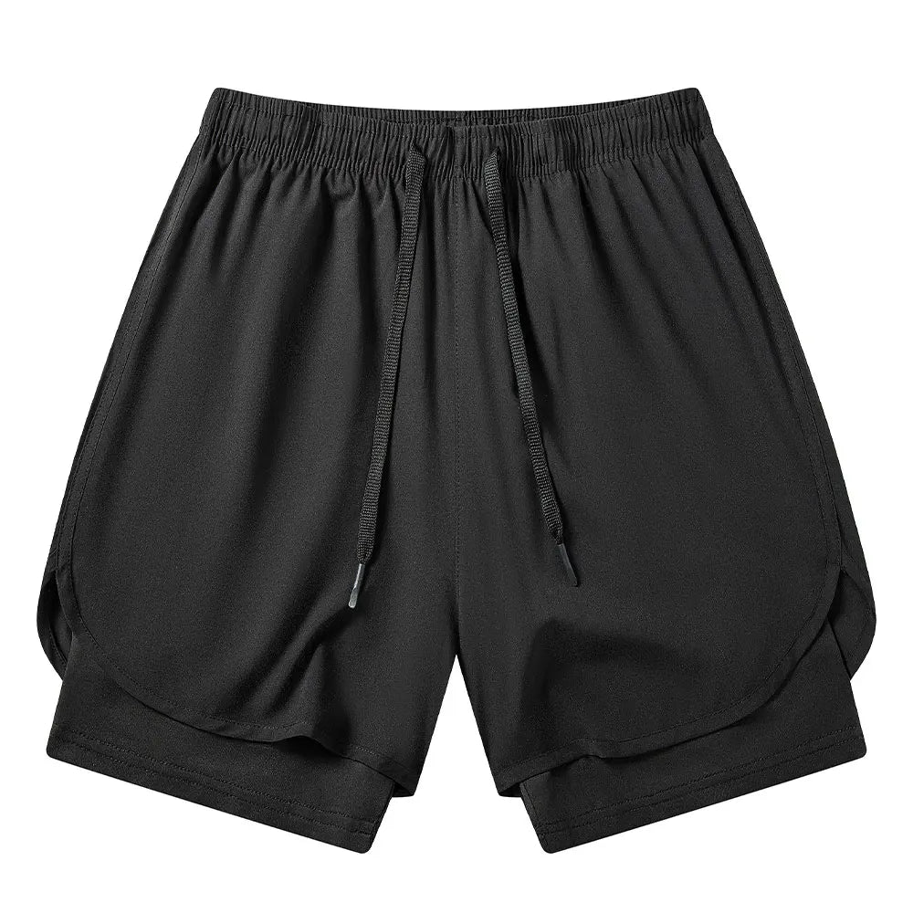 Sports Shorts Men's Running Pants Lined with Fake Two-piece Training Anti-light Three-point Basketball Casual Shorts