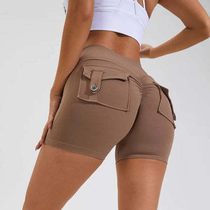 Gym Leggings Women Pocket Bum High Waist Yoga Pants Shorts Tights Scrunch Booty Workout Legging Naked Active Wear