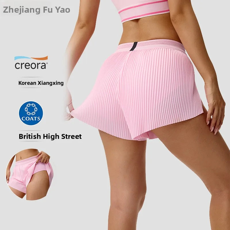 Sporty Yoga Short Skirt Running Casual Inner Lined Golf Tennis Skirt Sport Yoga Shorts Quick Dry 90% Nylon 10% Spandex Ladies