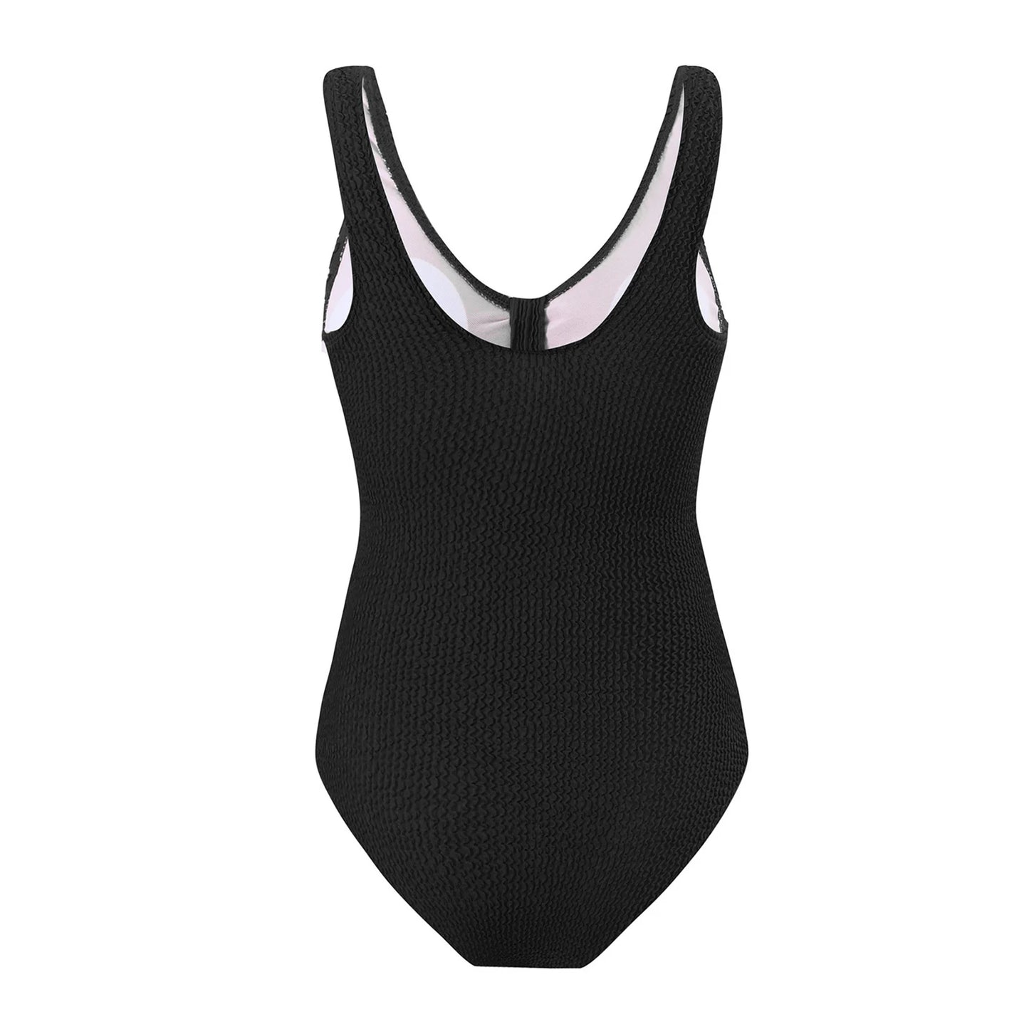 Womens One Piece Swimsuit Swim Leotard Sleeveless Low U Back Soft Cup Textured Monokini Bathing Suit for Beach Tropical Travel