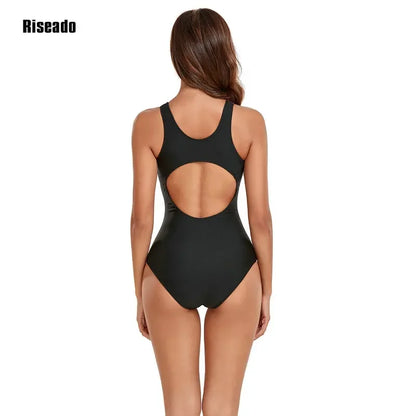 Riseado Athletic One Piece Swimsuit Women Patchwork Swimwear Female Athletic Swimming Suit Competitive Swimwear