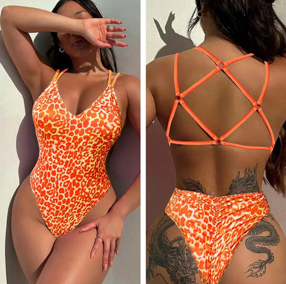 Solid Color or Pattern Swimsuit Pad Beach One Piece Swimwear Women Bathers Hi Cut