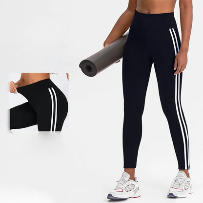 Side Lines Yoga Legging High Waisted Leggings for Women Buttery Smooth Soft Women Solid Yoga Stretchy Gym Tight Stripe
